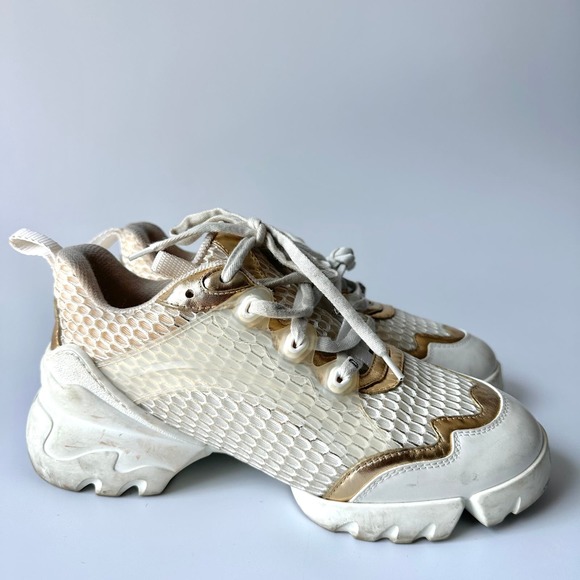 Christian Dior D-Connect Gold Mesh Sneaker - Picture 3 of 8
